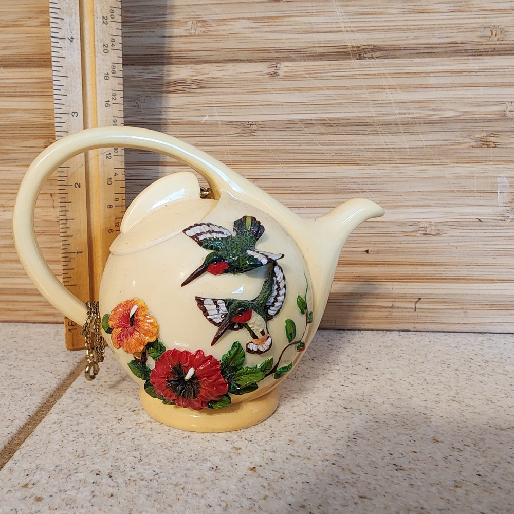 Miniature Floral Hummingbird Teapot